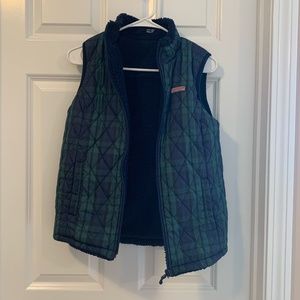 Vineyard Vines Blackwatch Reversible Quilted Sherpa Vest